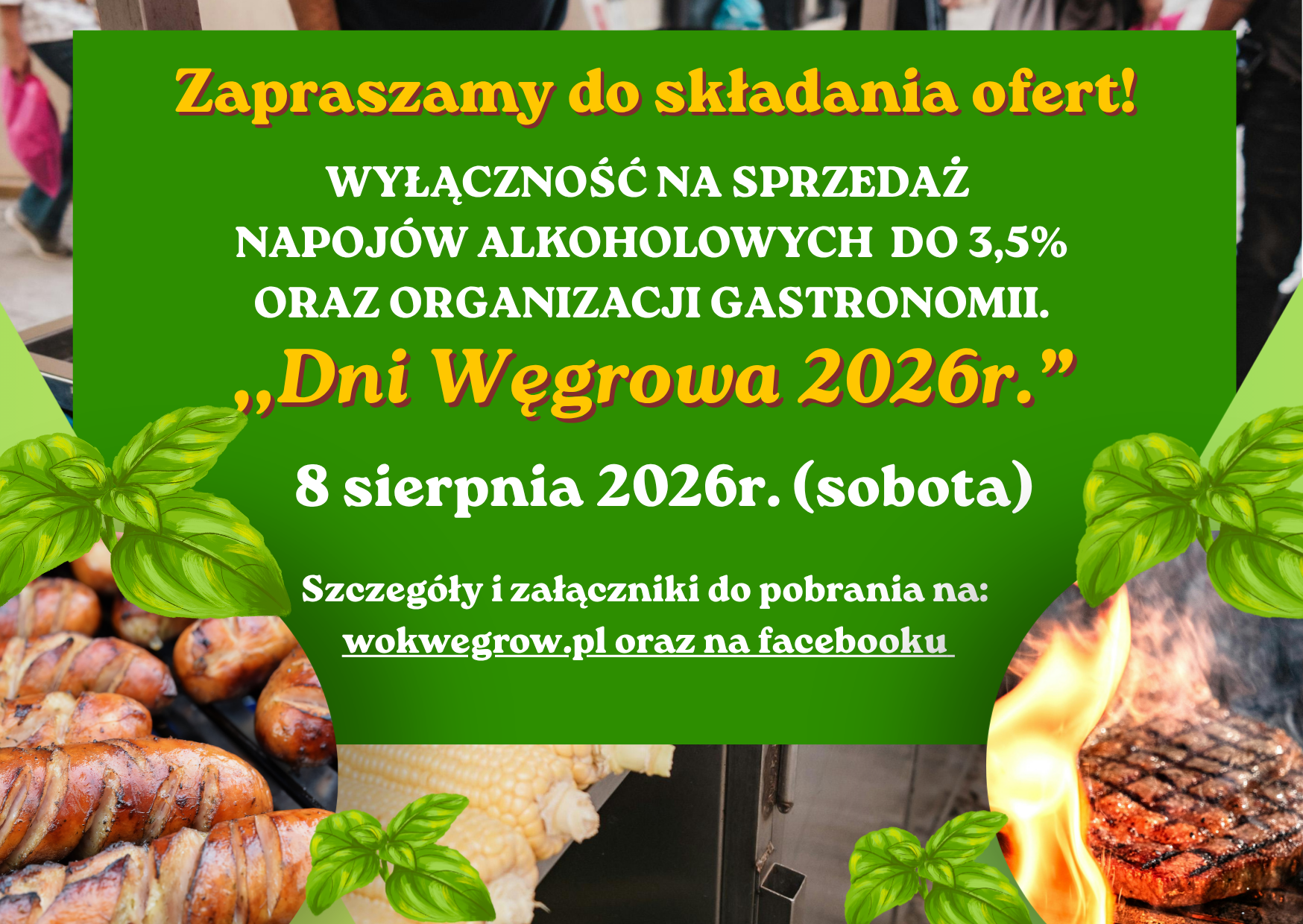 Zaproszenie do składania ofert na wyłączność podczas ,,Dni Węgrowa 2026r.