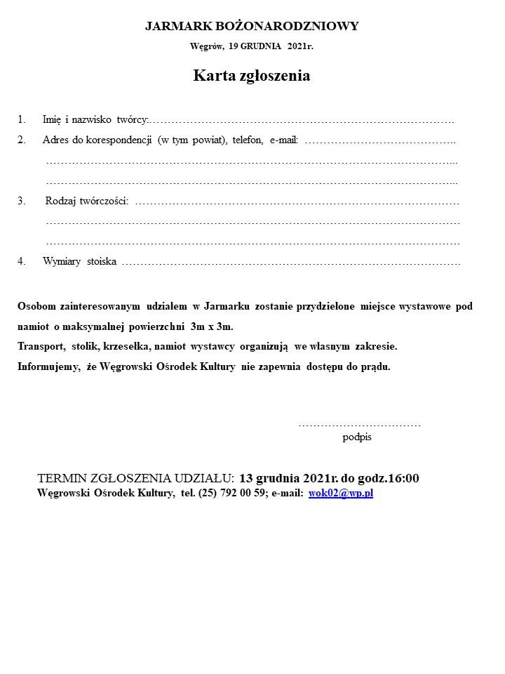 karta zgłoszenia jarmark 2021