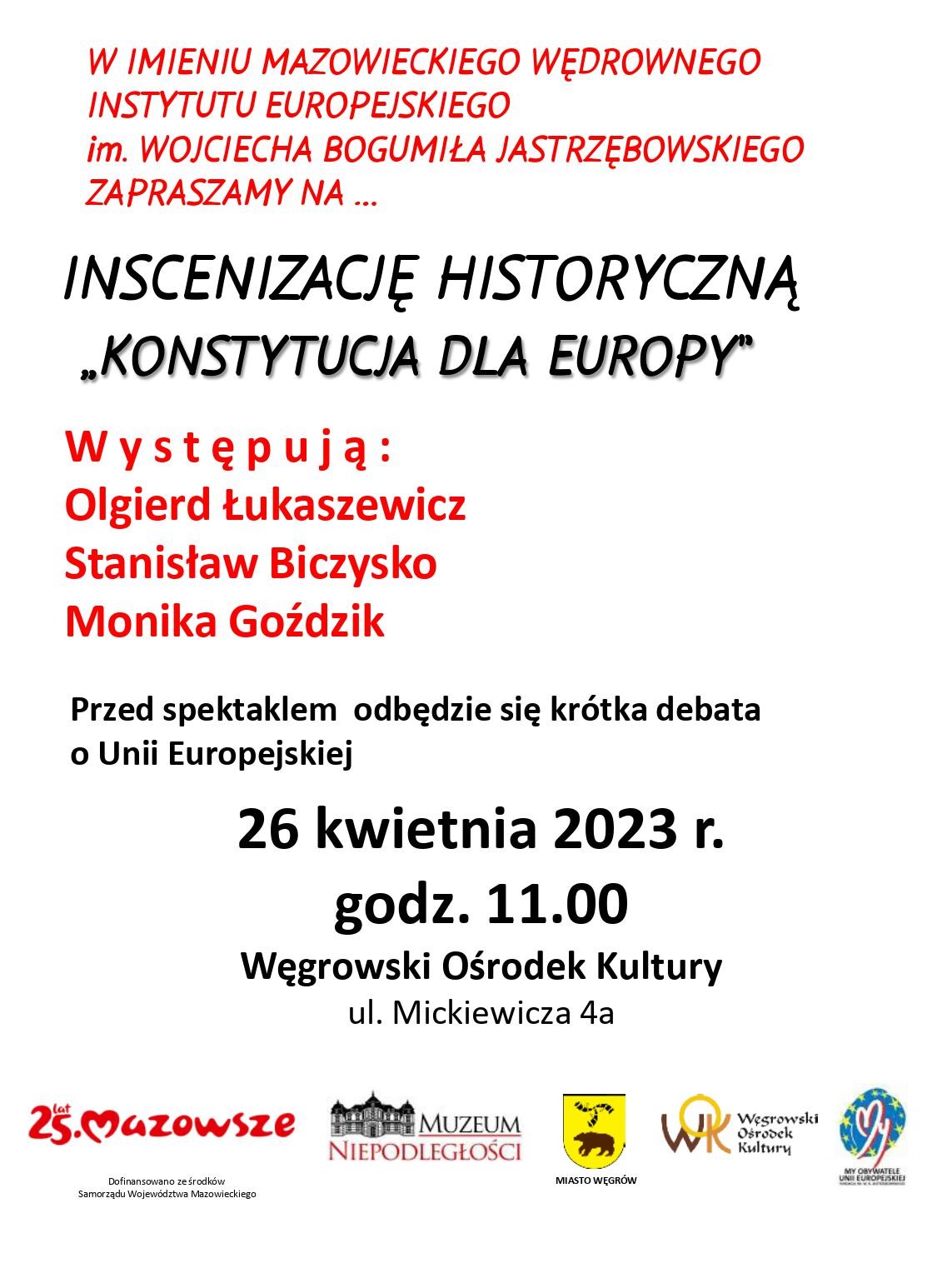plakat inscenizacja Konstytucja dla Europy